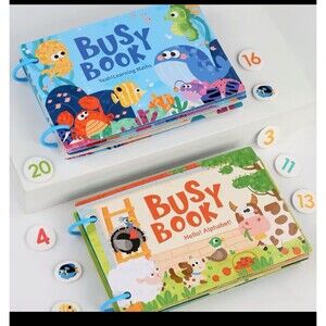 2-Pack Busy Book for Toddlers | Alphabet & Math Learning Activity Set |